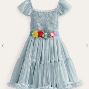 Full Tulle Corsage Dress in Tourmaline Blue